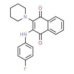 2-((4-fluorophenyl)amino)-3-(piperidin-1-yl)naphthalene-1,4-dione Structure
