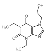 1H-Purine-2,6-dione,1,3-diethyl-3,7-dihydro-7-(2-hydroxyethyl)-结构式