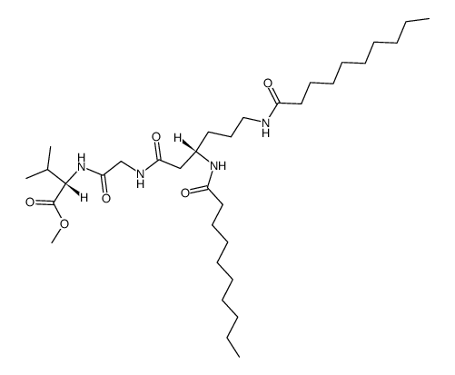 Valine, N-[N-[L-3,6-bis(decanamido)hexanoyl]glycyl]-, methyl ester结构式