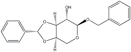 Benzyl 3-O,4-O-[(S)-benzylidene]-α-D-arabinopyranoside结构式