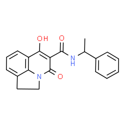 6-Hydroxy-4-oxo-N-(1-phenylethyl)-1,2-dihydro-4H-pyrrolo[3,2,1-ij]quinoline-5-carboxamide结构式