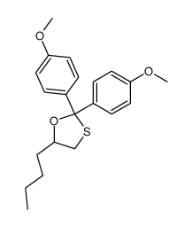 5-butyl-2,2-bis(4-methoxyphenyl)-1,3-oxathiolane结构式