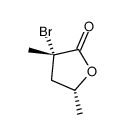 反式-3-溴二氢-3,5-二甲基呋喃-2(3H)-酮结构式