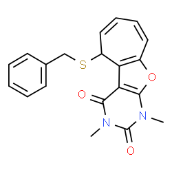 2H-Cyclohepta[4,5]furo[2,3-d]pyrimidine-2,4(3H)-dione,1,5-dihydro-1,3-dimethyl-5-[(phenylmethyl)thio]- (9CI)结构式