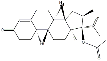 19-Nor-3,20-dioxo-16α-methylpregn-4-en-17-ol acetate structure