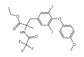 N-Trifluoracetyl-3-[3,5-diiod-4-(4-methoxy-phenoxy)-phenyl]-2-methyl-alanin-aethylester Structure