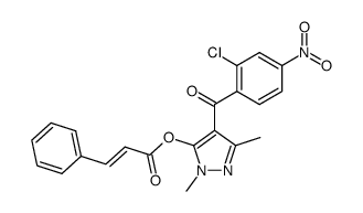 3-phenyl-acrylic acid 4-(2-chloro-4-nitro-benzoyl)-2,5-dimethyl-2H-pyrazol-3-yl ester Structure