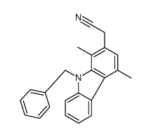 2-(9-benzyl-1,4-dimethylcarbazol-2-yl)acetonitrile结构式