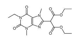 (1-ethyl-3,7-dimethyl-2,6-dioxo-2,3,6,7-tetrahydro-1H-purin-8-yl)-malonic acid diethyl ester结构式