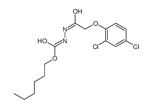 hexyl N-[[2-(2,4-dichlorophenoxy)acetyl]amino]carbamate结构式