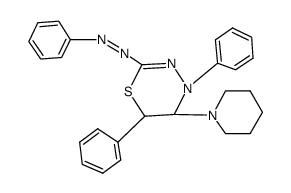 4,6-diphenyl-2-phenylazo-5-piperidin-1-yl-5,6-dihydro-4H-[1,3,4]thiadiazine结构式
