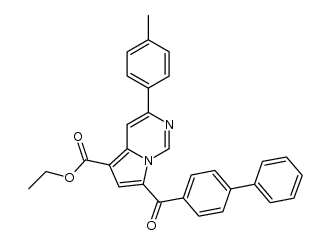 ethyl 7-([1,1'-biphenyl]-4-carbonyl)-3-(p-tolyl)pyrrolo[1,2-c]pyrimidine-5-carboxylate结构式