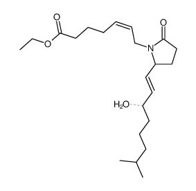 (Z)-7-[2-((E)-3-Hydroxy-7-methyl-oct-1-enyl)-5-oxo-pyrrolidin-1-yl]-hept-5-enoic acid ethyl ester结构式