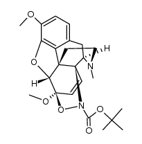 4,5α-epoxy-3,6-dimethoxy-17-methyl-6β,14-oxaazaethano-morphin-7-ene-18-carboxylic acid tert-butyl ester Structure