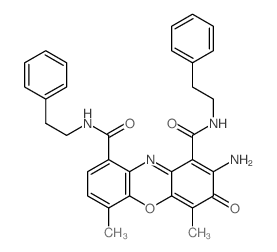 3H-Phenoxazine-1,9-dicarboxamide,2-amino-4,6-dimethyl-3-oxo-N1,N9-bis(2-phenylethyl)-结构式