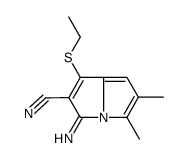 1-ethylsulfanyl-3-imino-5,6-dimethylpyrrolizine-2-carbonitrile Structure