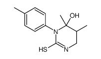 6-hydroxy-5,6-dimethyl-1-(4-methylphenyl)-1,3-diazinane-2-thione结构式