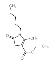 1H-Pyrrole-3-carboxylicacid, 4,5-dihydro-2-methyl-5-oxo-1-pentyl-, ethyl ester结构式