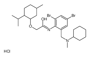 Acetamide, N-(2,4-dibromo-6-((cyclohexylmethylamino)methyl)phenyl)-2-( (5-methyl-2-(1-methylethyl)cyclohexyl)oxy)-, monohydrochloride picture