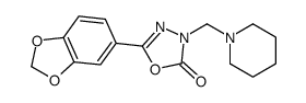 1,3,4-Oxadiazol-2(3H)-one, 5-(1,3-benzodioxol-5-yl)-3-(1-piperidinylme thyl)-结构式