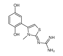 (1E)-1-[4-(2,5-dihydroxyphenyl)-3-methyl-1,3-thiazol-2-ylidene]guanidine结构式