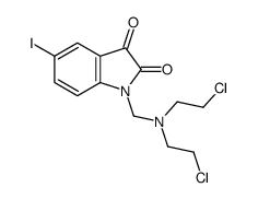 1-[bis(2-chloroethyl)aminomethyl]-5-iodoindole-2,3-dione结构式
