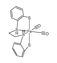 {Fe(CO)2(2,3,8,9-dibenzo-1,4,7,10-tetrathiadecane(2-))} Structure