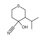 4-hydroxy-3-isopropyltetrahydro-2H-thiopyran-4-carbonitrile Structure