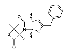 (3R)-3-[(1S,5R)-3-benzyl-7-oxo-4-oxa-2,6-diazabicyclo[3.2.0]hept-2-en-6-yl]-3,4,4-trimethylthietan-2-one Structure