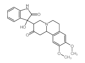 3-(3-hydroxy-2-oxo-1H-indol-3-yl)-9,10-dimethoxy-1,3,4,6,7,11b-hexahydrobenzo[a]quinolizin-2-one结构式