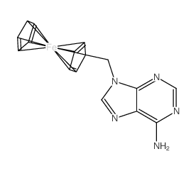 cyclopenta-1,3-diene; 9-(1-cyclopenta-2,4-dienylmethyl)purin-6-amine; iron结构式