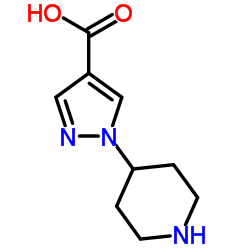 1-(4-Piperidinyl)-1H-pyrazole-4-carboxylic acid结构式