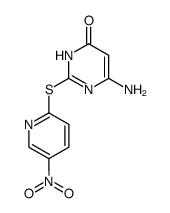 6-Amino-2-(5-nitro-pyridin-2-ylsulfanyl)-3H-pyrimidin-4-one Structure