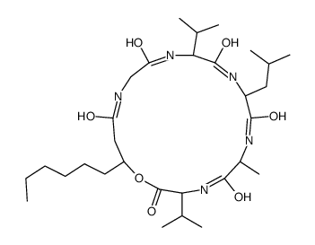 19-hexyl-6-methyl-9-(2-methylpropyl)-3,12-di(propan-2-yl)-1-oxa-4,7,10,13,16-pentazacyclononadecane-2,5,8,11,14,17-hexone Structure