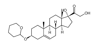 17α,21-Dihydroxy-3β-(2-tetrahydropyranyloxy)-5-pregnen-20-one Structure