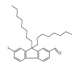 7-iodo-9,9-dioctylfluorene-2-carbaldehyde结构式