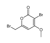 3-bromo-6-(bromomethyl)-4-methoxypyran-2-one结构式