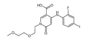 4-(2-fluoro-4-iodoanilino)-1-[2-(2-methoxyethoxy)ethyl]-6-oxo-1,6-dihydro-3-pyridinecarboxylic acid结构式