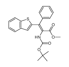 (Z)-3-Benzo[b]thiophen-2-yl-2-tert-butoxycarbonylamino-3-phenyl-acrylic acid methyl ester Structure