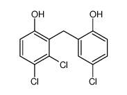 3,4-dichloro-2-[(5-chloro-2-hydroxyphenyl)methyl]phenol结构式