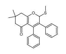 7,7-dimethyl-3,4-diphenyl-2-methylthio-5,6,7,8-tetrahydro-2H-1-benzopyran-5-one结构式