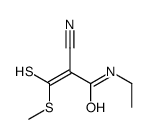 2-cyano-N-ethyl-3-methylsulfanyl-3-sulfanylprop-2-enamide结构式