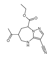 6-Acetyl-3-cyano-5,6,7,8-tetrahydro-4H-pyrazolo[1,5-a][1,3]diazepine-8-carboxylic acid ethyl ester结构式