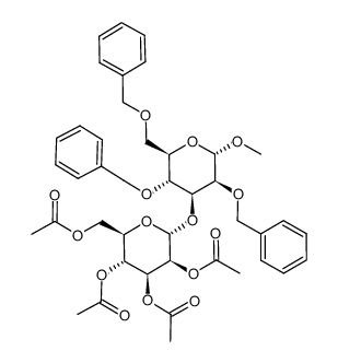 methyl 2,4,6-tri-O-benzyl-3-O-(2,3,4,6-tetra-O-acetyl-α-D-mannopyranosyl)-α-D-mannopyranoside Structure