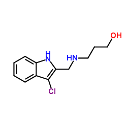 3-[(3-CHLORO-1H-INDOL-2-YLMETHYL)-AMINO]-PROPAN-1-OL structure