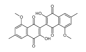 3,3'-Dihydroxy-8,8'-dimethoxy-6,6'-dimethyl-2,2'-bi-1,4-naphthochinon结构式