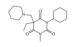 1-Cyclohexyl-5-ethyl-3-methyl-5-piperidinomethylbarbitursaeure Structure