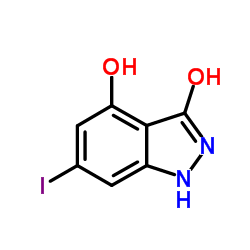 4-Hydroxy-6-iodo-1,2-dihydro-3H-indazol-3-one结构式