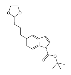 tert-butyl 5-[3-(1,3-dioxolan-2-yl)propyl]-1H-indole-1-carboxylate结构式