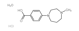 4-(4-methyl-1,4-diazepan-1-yl)benzoic acid,hydrate,hydrochloride structure